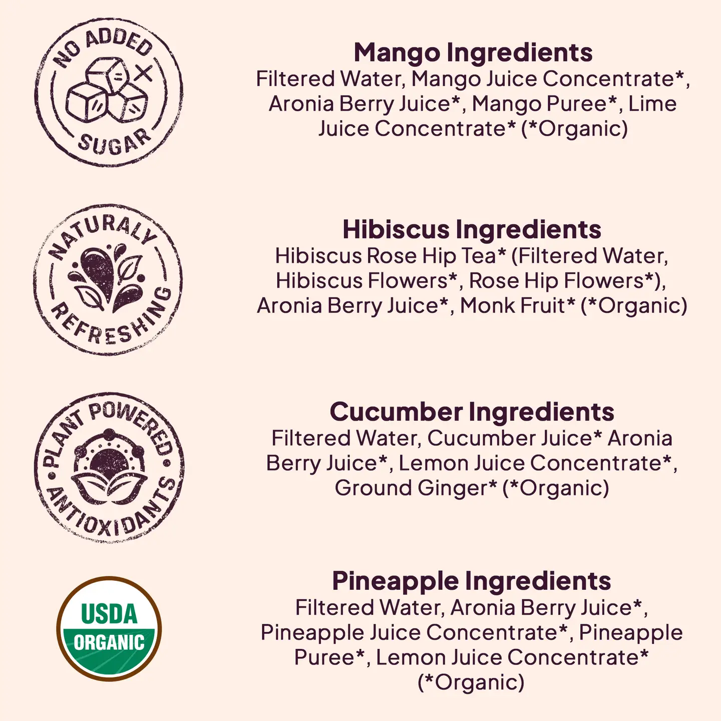 Farmwell Hibiscus Rosehip Aronia 12 oz - Organic, Vegan Wellness Drink