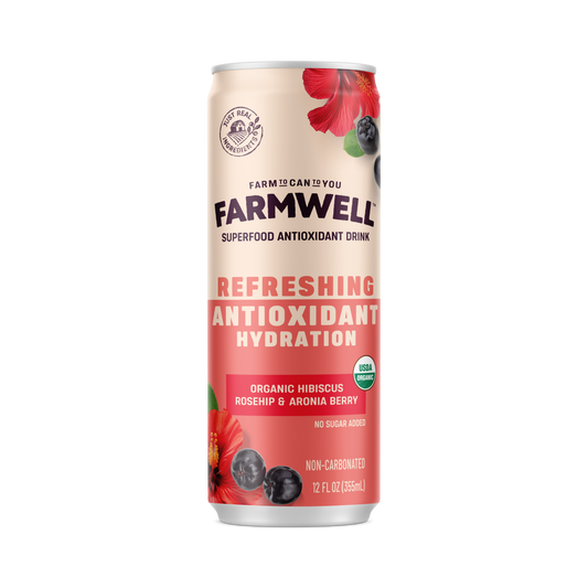 Farmwell Hibiscus Rosehip Aronia 12 oz - Organic, Vegan Wellness Drink