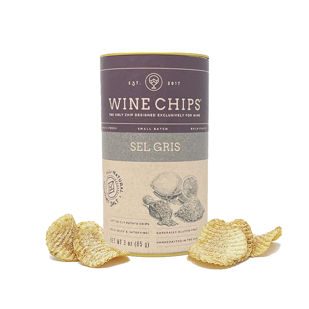 Wine Chips Sel Gris - French Sea Salt with Lemon 3oz
