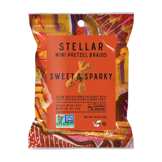 Stellar Pretzel Braids Sweet & Sparky - Crunchy Snack 1.5oz