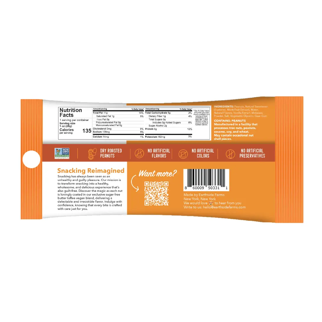 Butter Toffee Peanuts No Sugar Added Candied Nuts