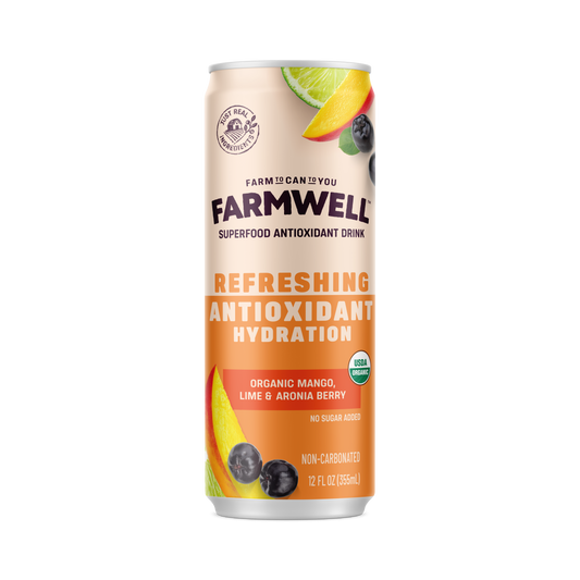 Farmwell Mango Lime Aronia 12 oz - Organic, Vegan Wellness Drink