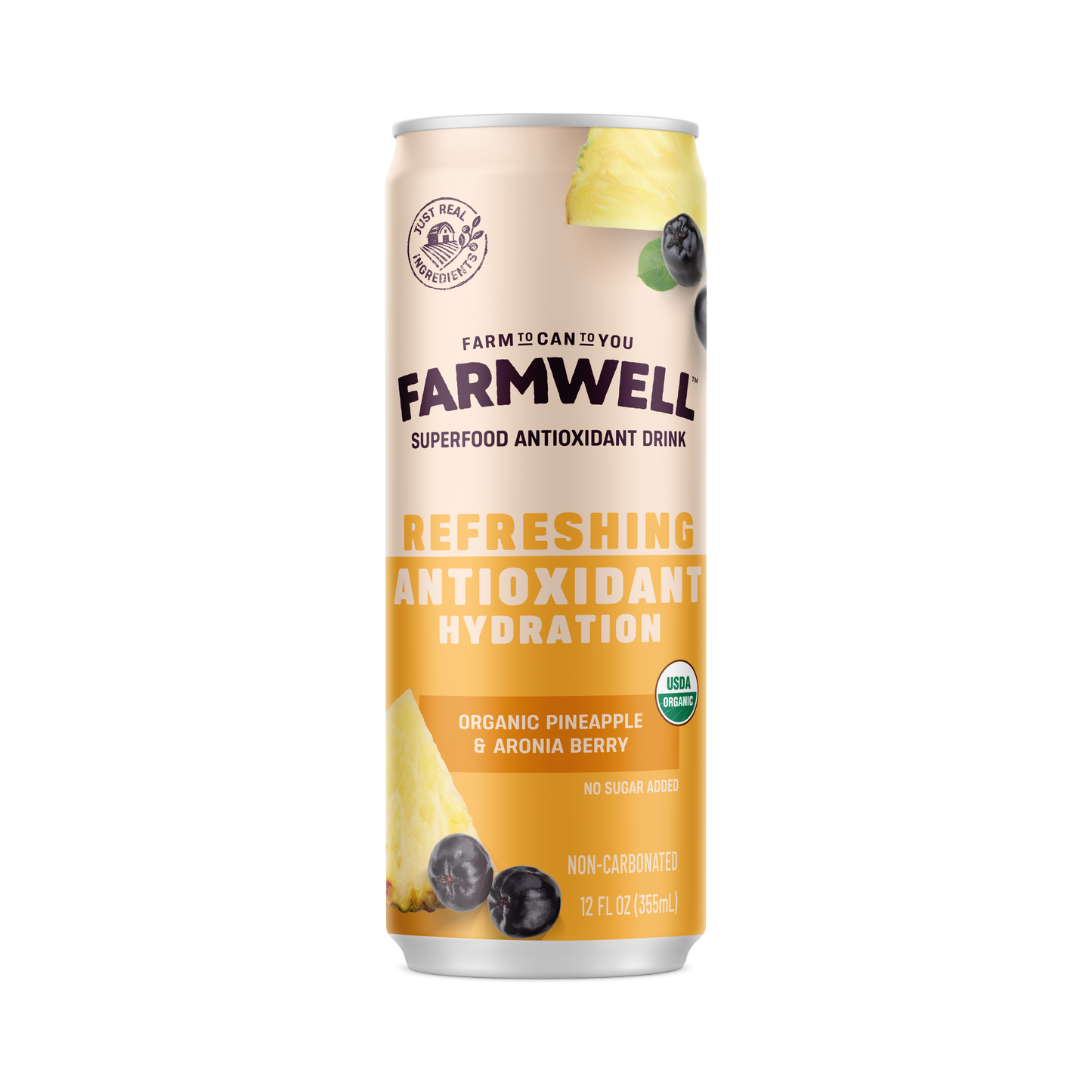 Farmwell Pineapple Aronia 12 oz - Organic, Vegan Wellness Drink